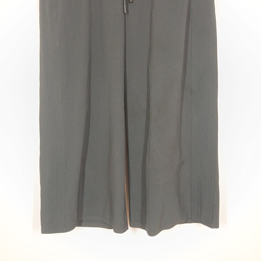 Athleta Cropped Wide Leg Pants Womens 4 Black Drawstring Pull On Athleisure - Picture 2 of 11